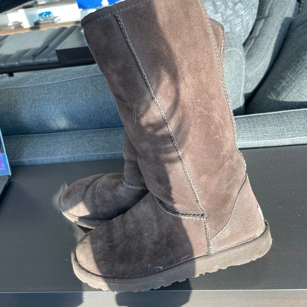 UGG Classic Tall Sheepskin Boots Brown Size 7